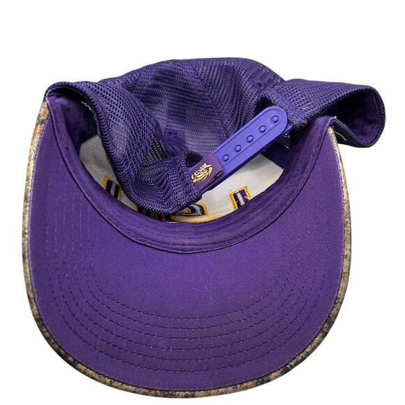 LSU Camouflage Adjustable Trucker Hat With Mesh Back - Picture 3 of 5